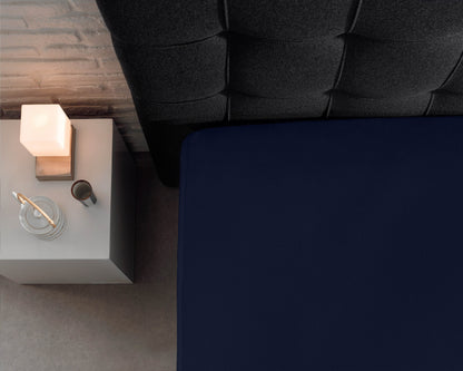 Einzel Jersey 135 gr. Spannbettlaken Indigo Blau 140 x 200 cm - Palo24