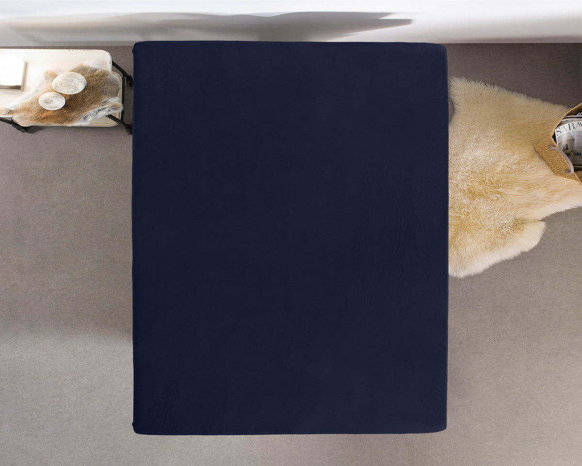 Einzel Jersey 135 gr. Spannbettlaken Indigo Blau 140 x 200 cm - Palo24