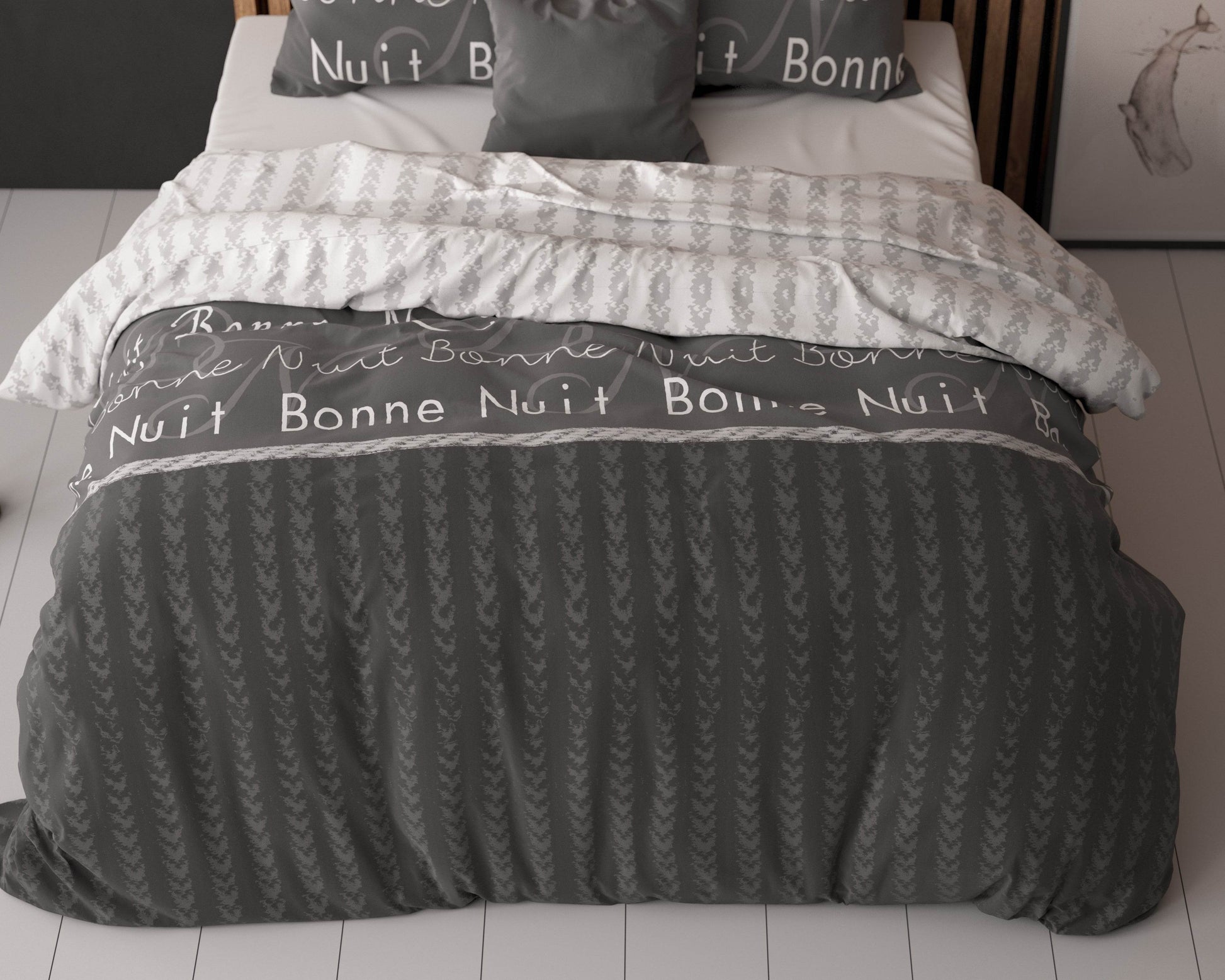 Bettbezug Bonne Nuit 4 Anthrazit 140x220 cm - Palo24
