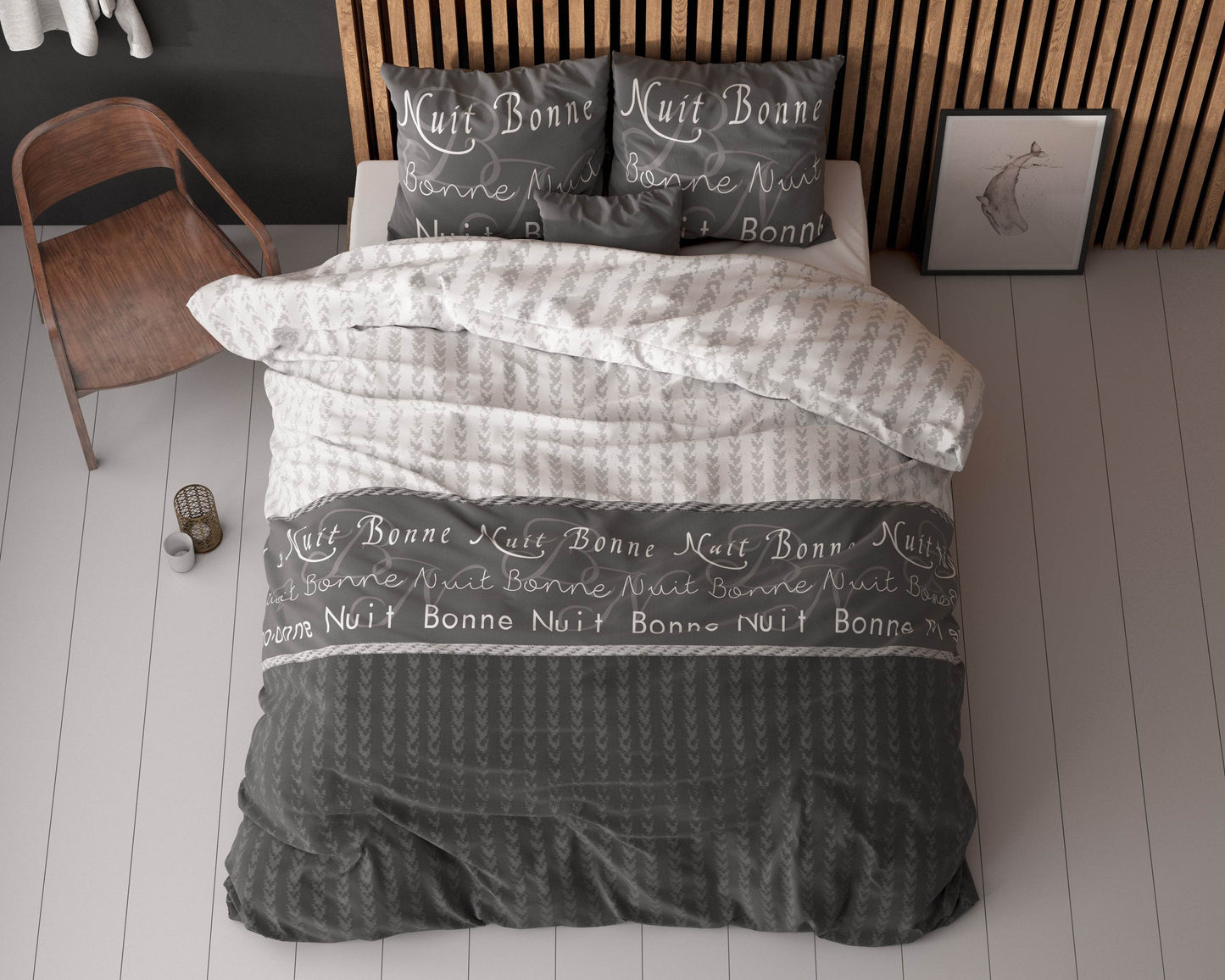Bettbezug Bonne Nuit 4 Anthrazit 200x220 cm - Palo24