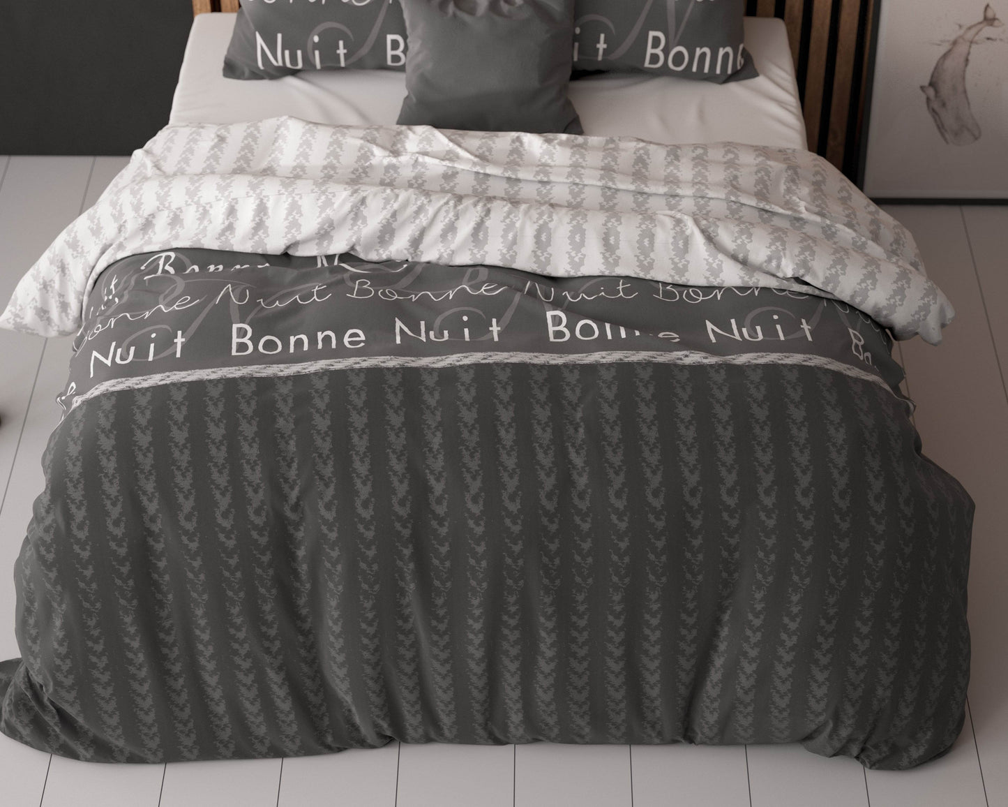 Bettbezug Bonne Nuit 4 Anthrazit 240x220 cm - Palo24