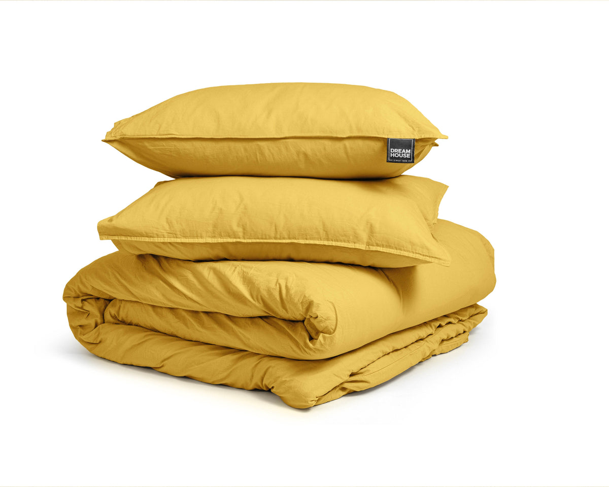 Bettbezug Stone washed Mustard 140 x 220 cm - Palo24