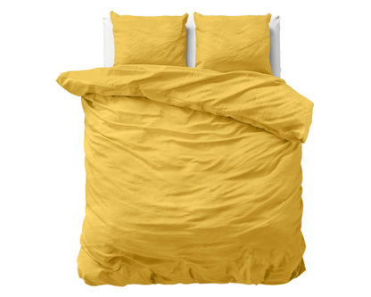 Bettbezug Stone washed Mustard 200 x 220 cm - Palo24