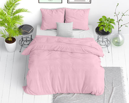 Bettbezug Stone Washed rosa 135 x 200 cm - Palo24