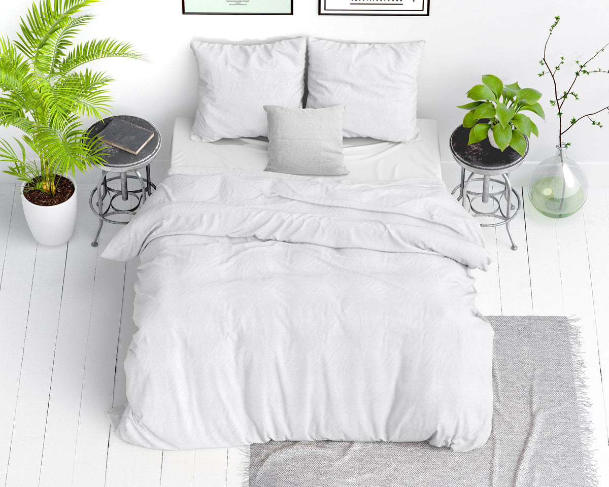 Bettbezug Stone washed White 200 x 220 cm - Palo24