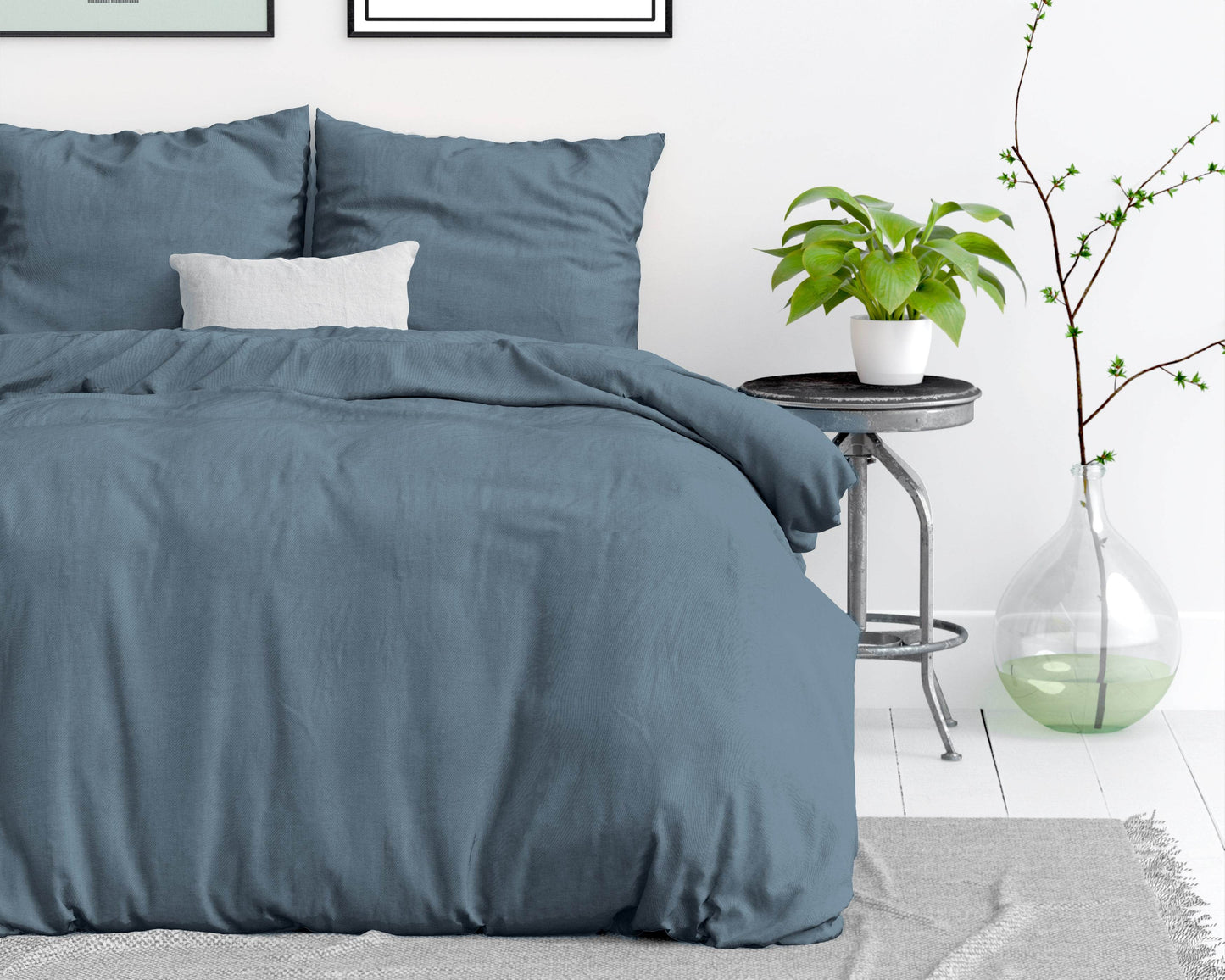 Bettbezug Stone Washed blau 135 x 200 cm - Palo24