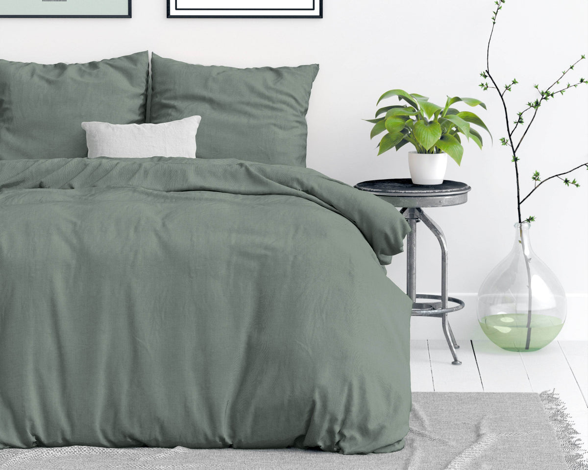 Bettbezug Stone washed Green 140 x 220 cm - Palo24