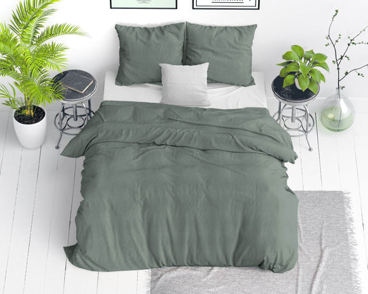 Bettbezug Stone washed Green 200 x 220 cm - Palo24