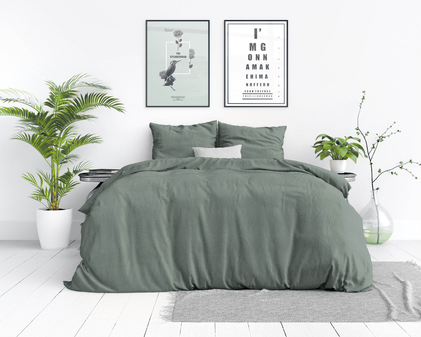 Bettbezug Stone washed Green 140 x 220 cm - Palo24