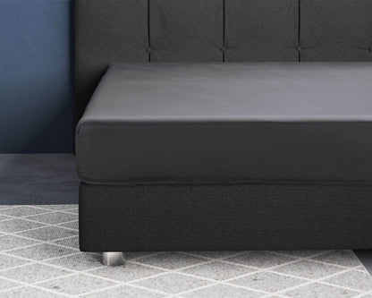 Satin Spannbettlaken Anthrazit 120 x 200 cm - Palo24