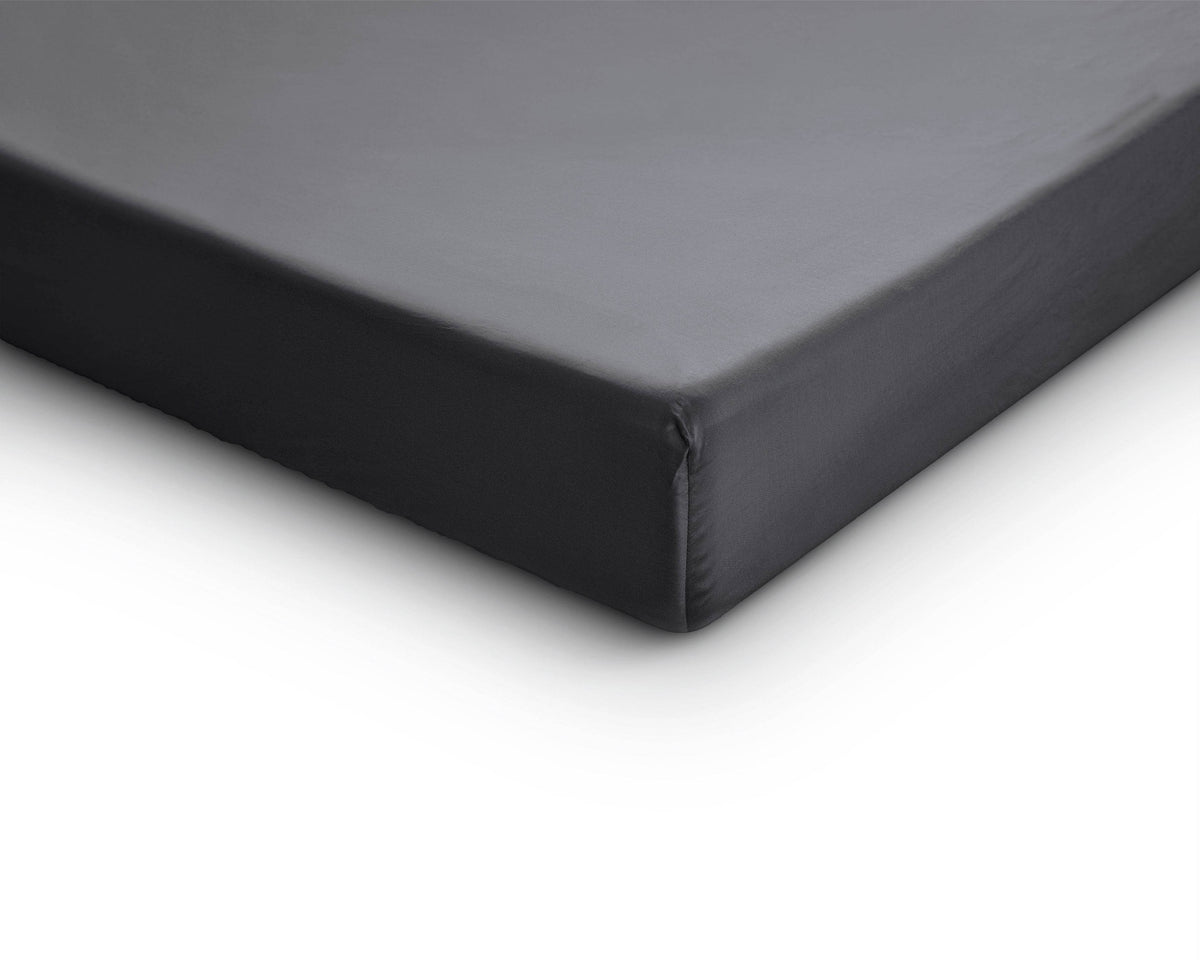 Satin Spannbettlaken Anthrazit 120 x 200 cm - Palo24