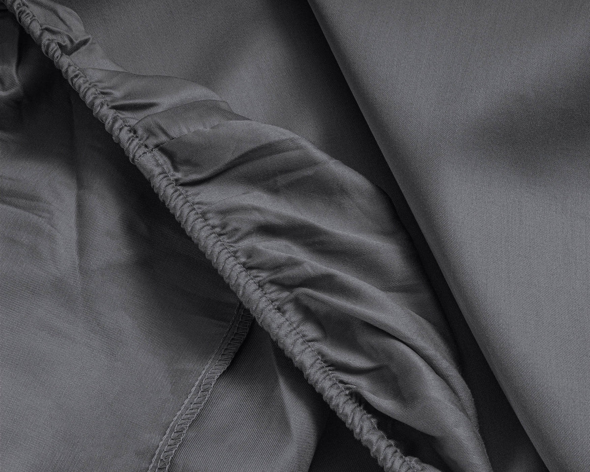 Satin Spannbettlaken Anthrazit 120 x 200 cm - Palo24