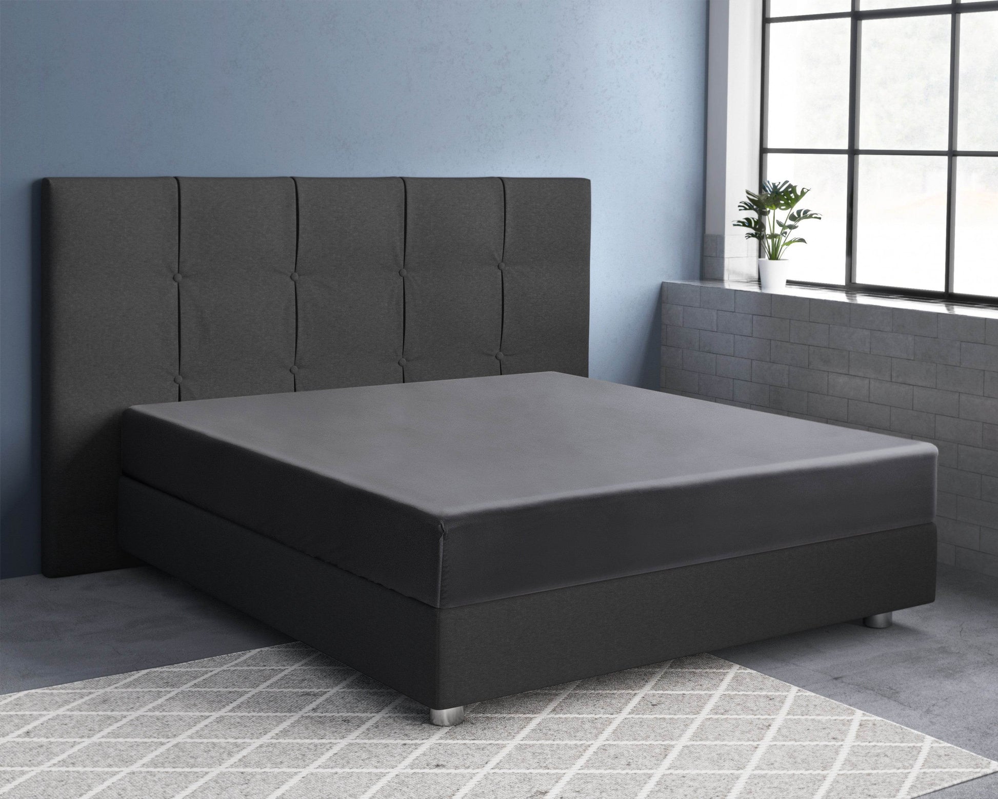 Satin Spannbettlaken Anthrazit 200 x 220 cm - Palo24