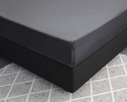 Satin Spannbettlaken Anthrazit 200 x 220 cm - Palo24