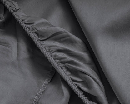 Satin Spannbettlaken Anthrazit 200 x 220 cm - Palo24