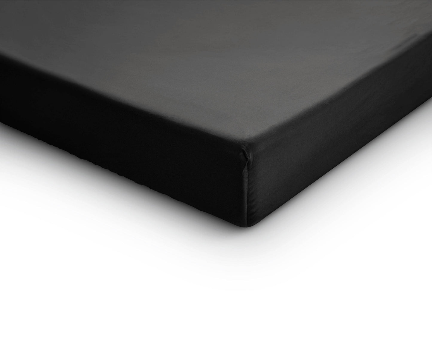 Satin Spannbettlaken Schwarz 70 x 200 cm - Palo24