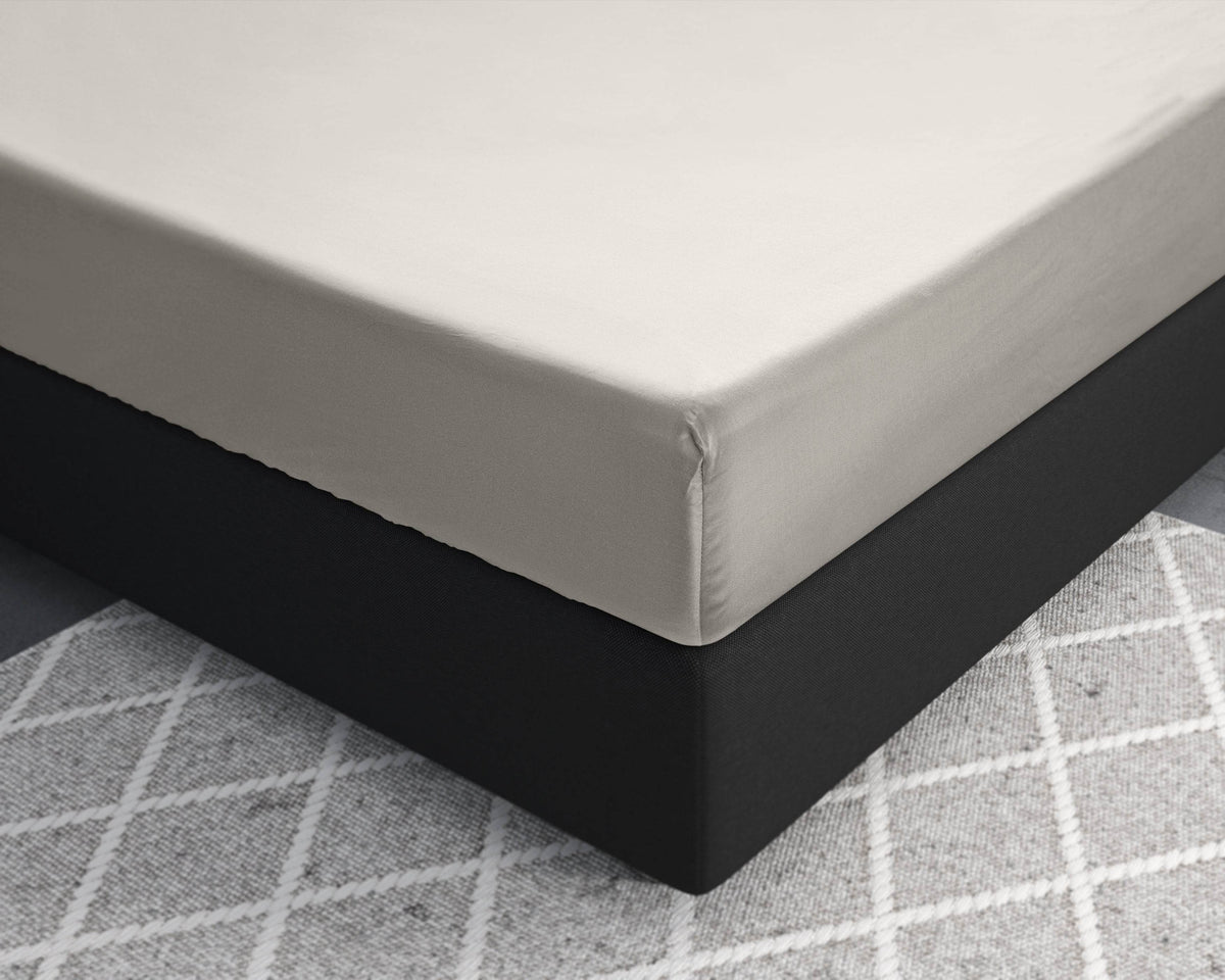 Satin Spannbettlaken Creme 90 x 200 cm - Palo24