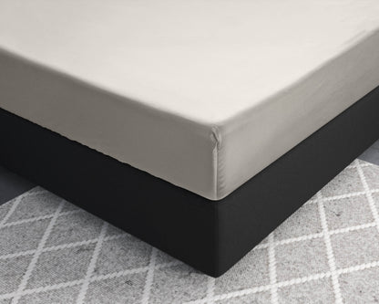 Satin Spannbettlaken Creme 90 x 220 cm - Palo24