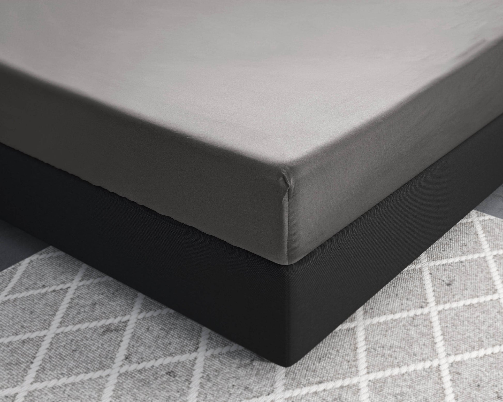 Satin Spannbettlaken Grau 90 x 200 cm - Palo24