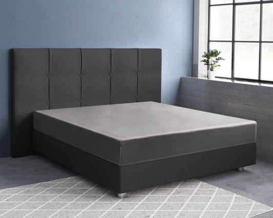 Satin Spannbettlaken Grau 140 x 200 cm - Palo24