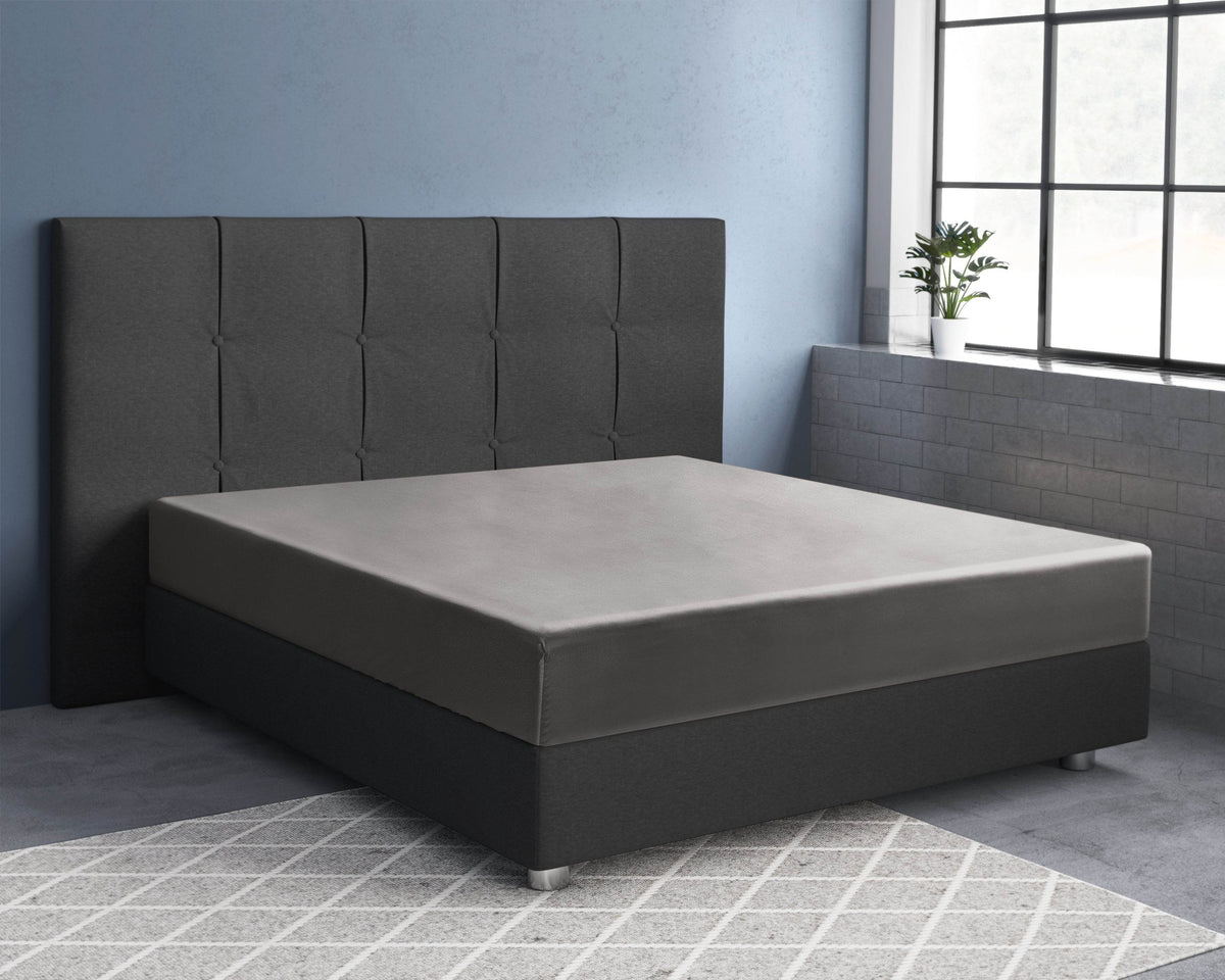 Satin Spannbettlaken Grau 160 x 220 cm - Palo24