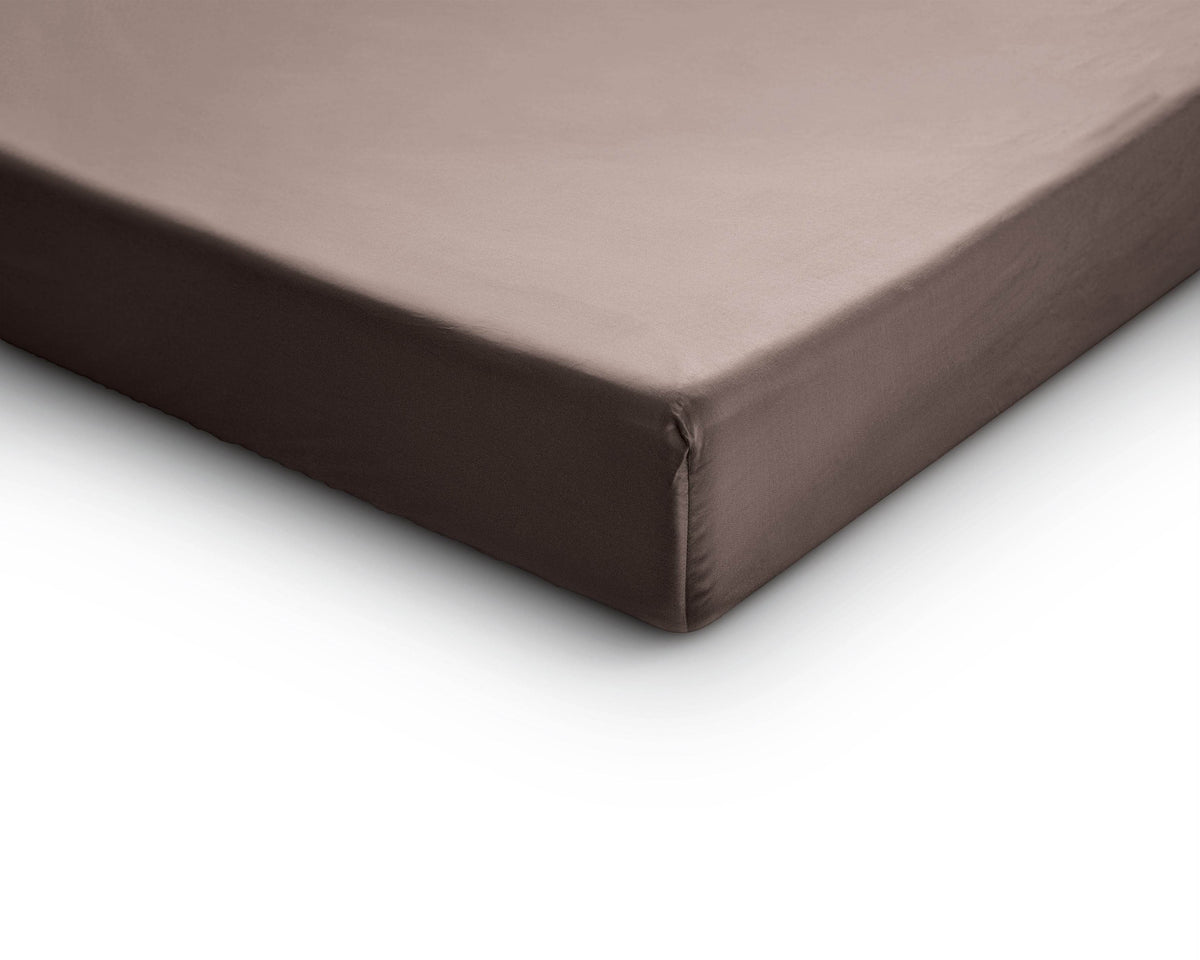 Satin Spannbettlaken Taupe 80 x 200 cm - Palo24