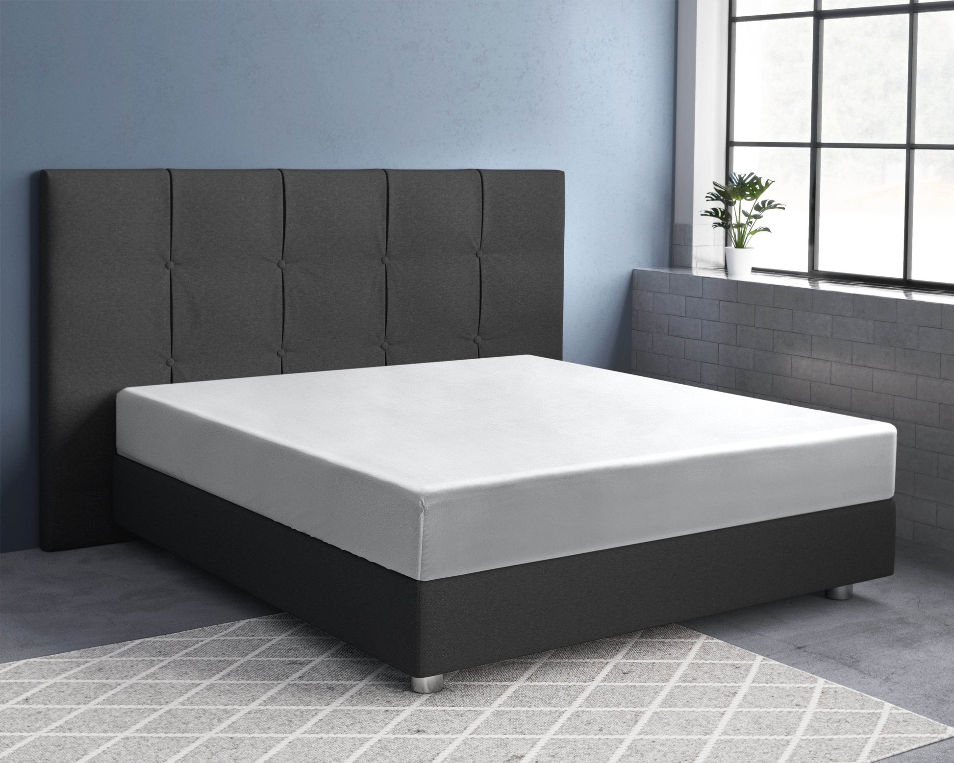Satin Spannbettlaken Weiss 90 x 200 cm - Palo24