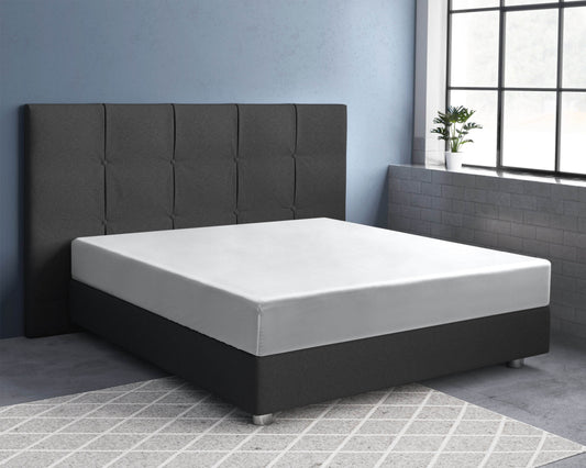 Satin Spannbettlaken Weiss 180 x 210 cm - Palo24