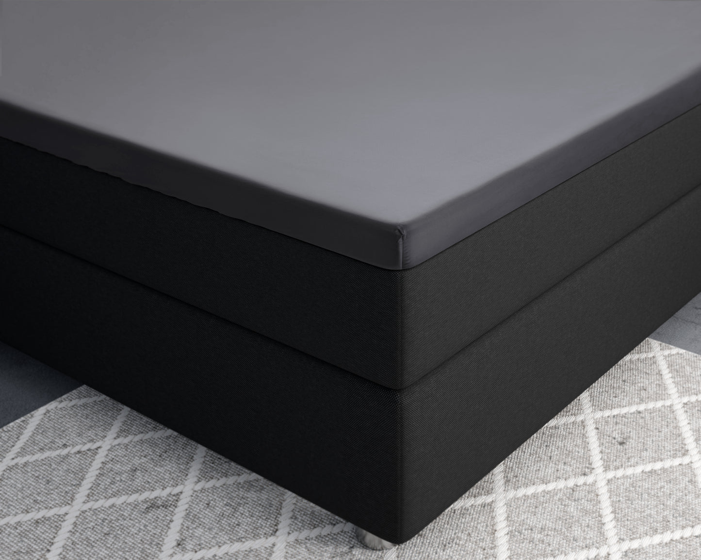 Topper Satin Spannbettlaken Anthrazit 90 x 200 cm - Palo24