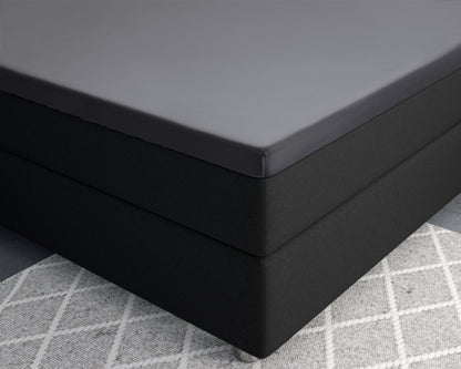 Topper Satin Spannbettlaken Anthrazit 90 x 200 cm - Palo24