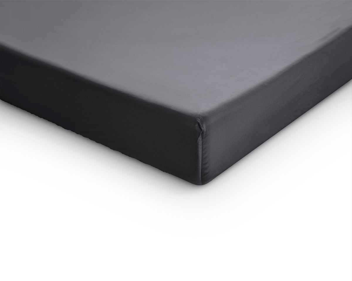 Topper Satin Spannbettlaken Anthrazit 90 x 200 cm - Palo24