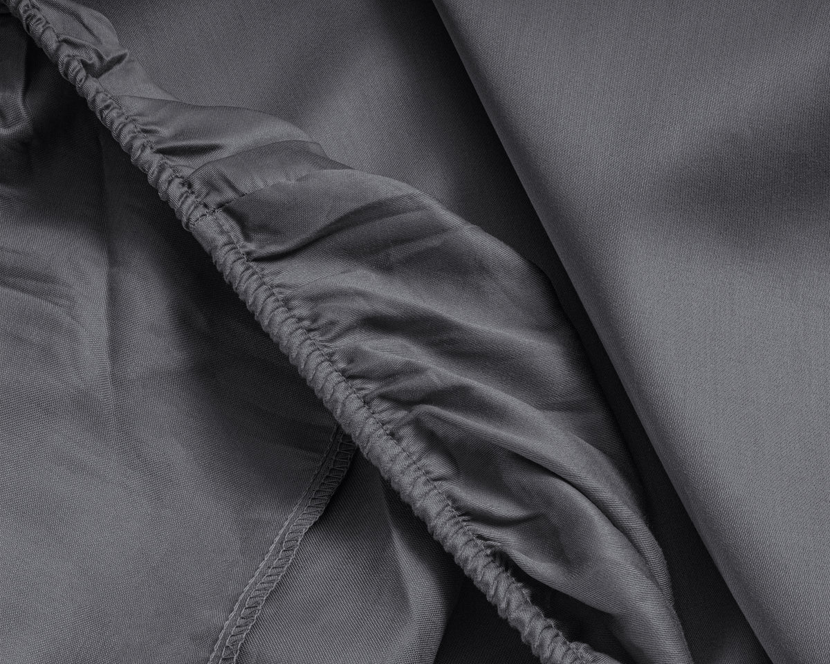 Topper Satin Spannbettlaken Anthrazit 90 x 200 cm - Palo24