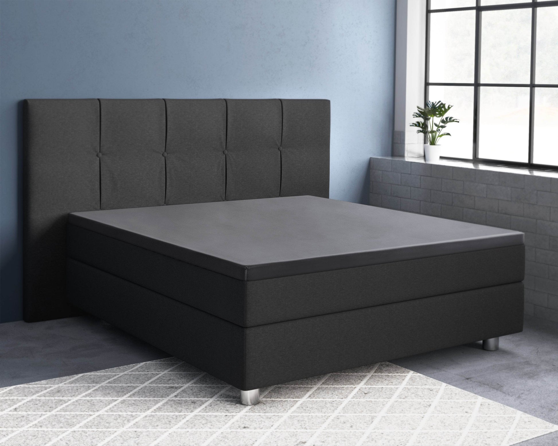 Topper Satin Spannbettlaken Anthrazit 90 x 200 cm - Palo24