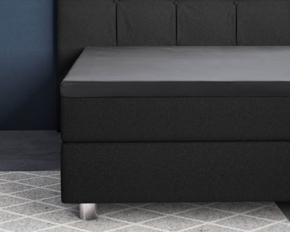 Topper Satin Spannbettlaken Anthrazit 140 x 200 cm - Palo24