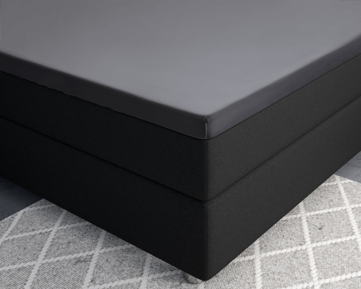 Topper Satin Spannbettlaken Anthrazit 140 x 200 cm - Palo24