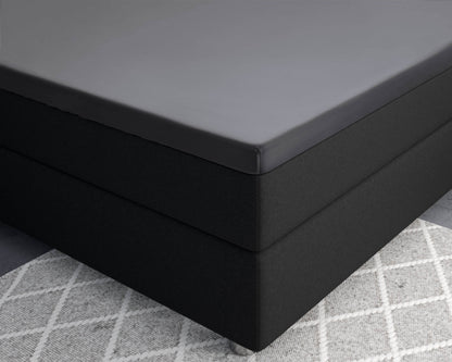 Topper Satin Spannbettlaken Anthrazit 160 x 220 cm - Palo24