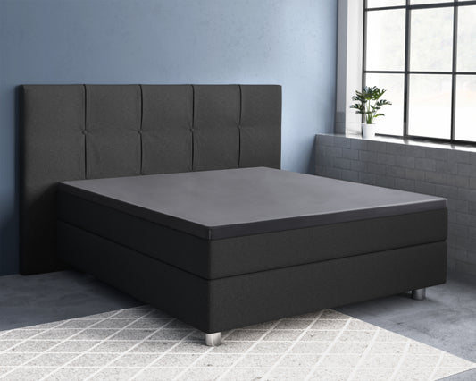 Topper Satin Spannbettlaken Anthrazit 160 x 220 cm - Palo24