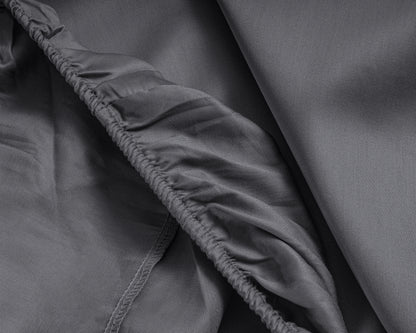 Topper Satin Spannbettlaken Anthrazit 180 x 200 cm - Palo24