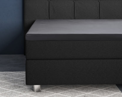 Topper Satin Spannbettlaken Anthrazit 180 x 220 cm - Palo24