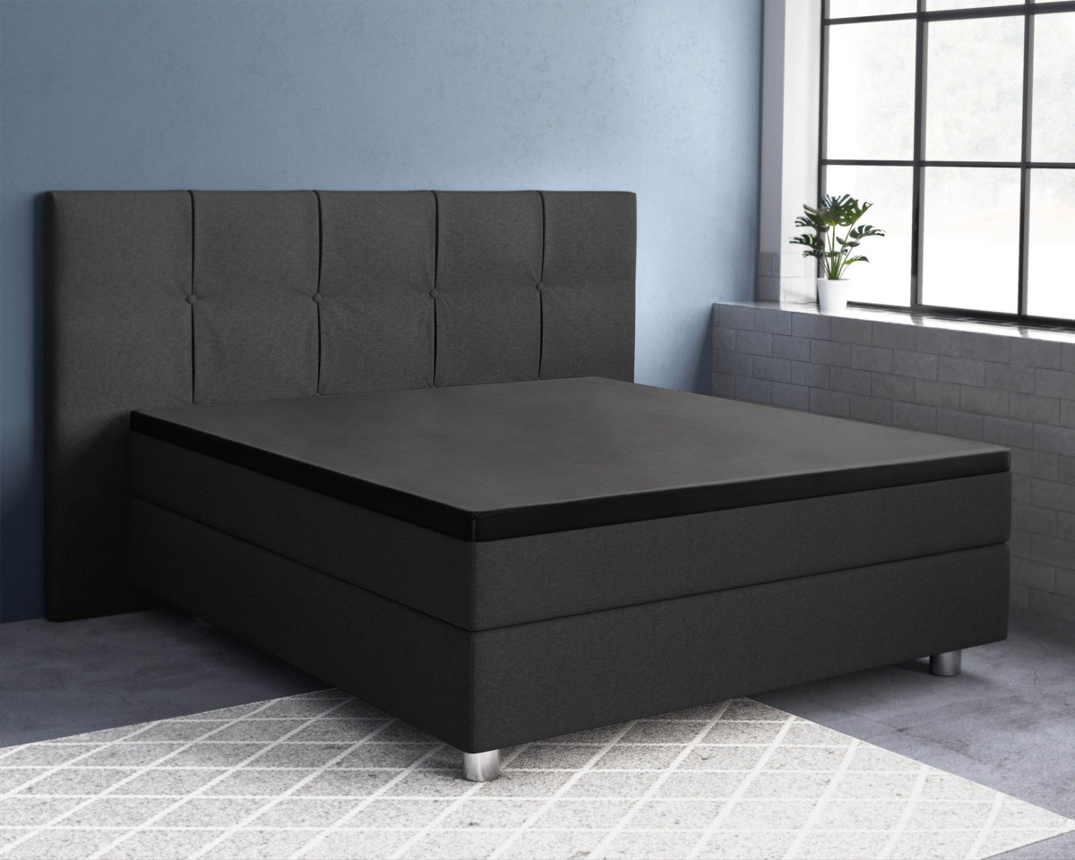 Topper Satin Spannbettlaken Schwarz 160 x 220 cm - Palo24