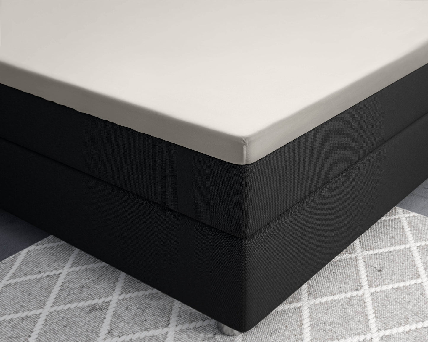 Topper Satin Spannbettlaken Creme 90 x 220 cm - Palo24