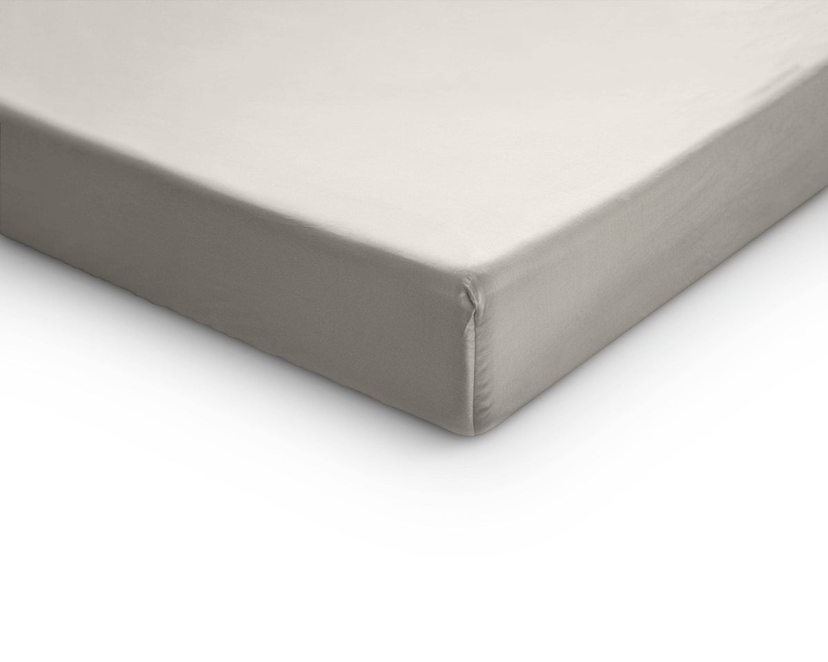 Topper Satin Spannbettlaken Creme 90 x 220 cm - Palo24