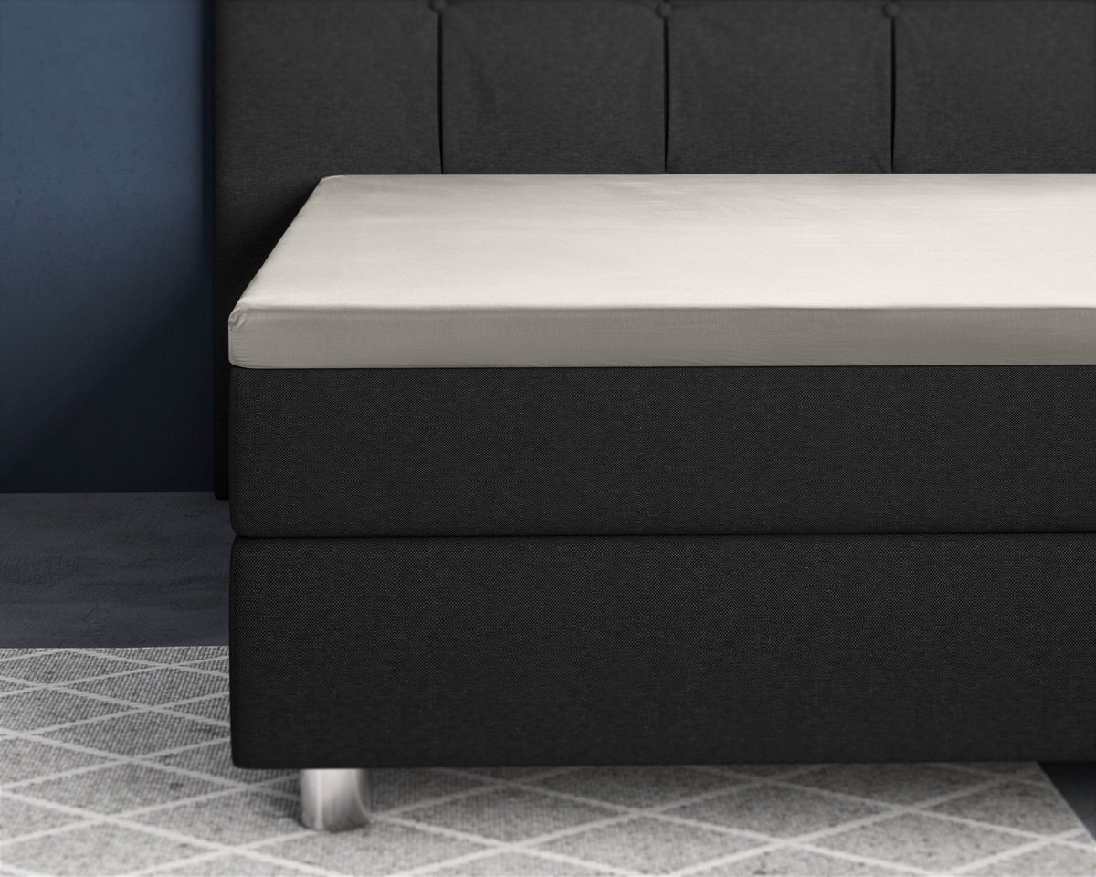Topper Satin Spannbettlaken Creme 160 x 200 cm - Palo24