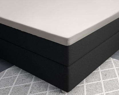 Topper Satin Spannbettlaken Creme 160 x 200 cm - Palo24