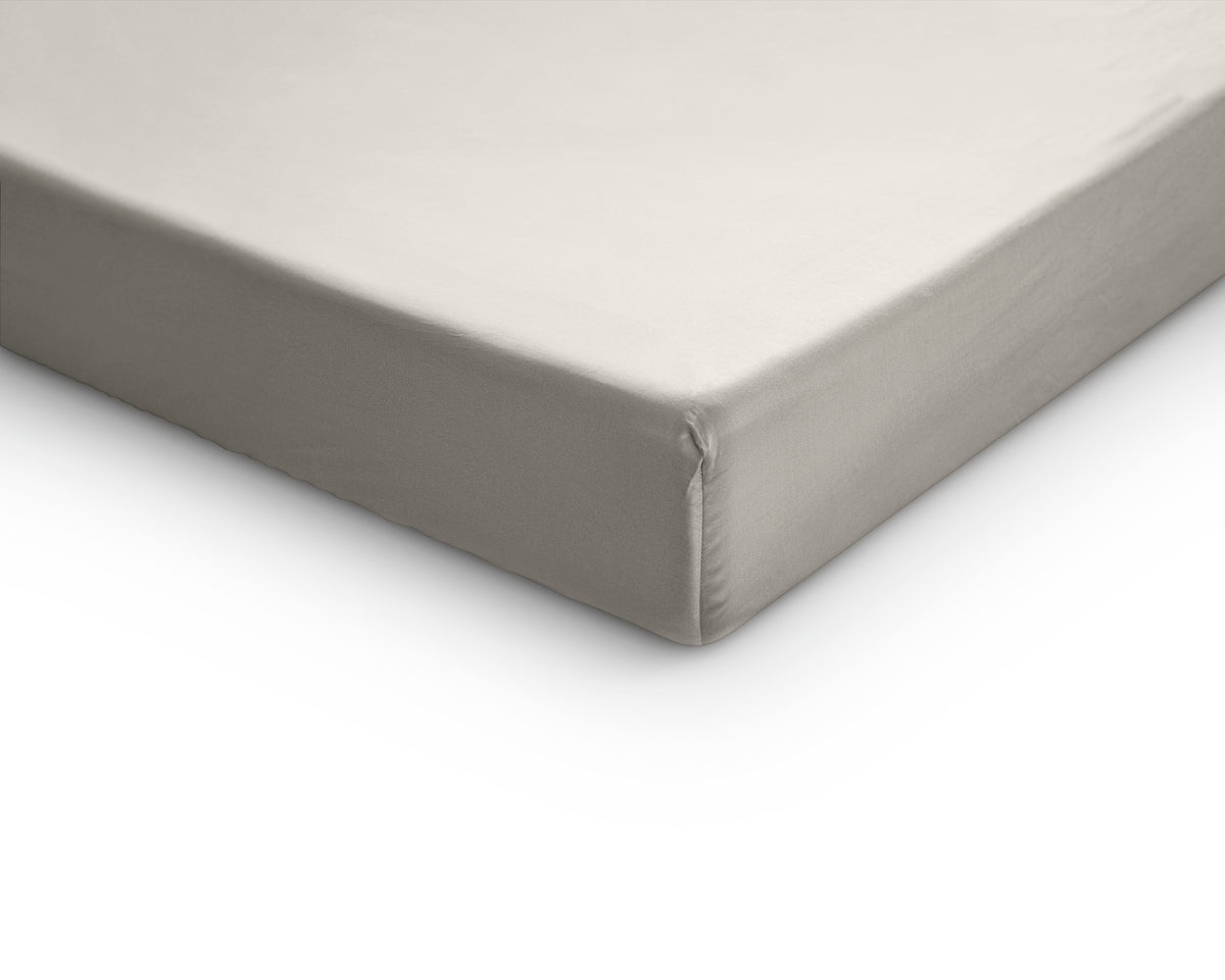 Topper Satin Spannbettlaken Creme 160 x 200 cm - Palo24