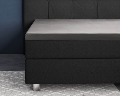 Topper Satin Spannbettlaken Grau 140 x 200 cm - Palo24