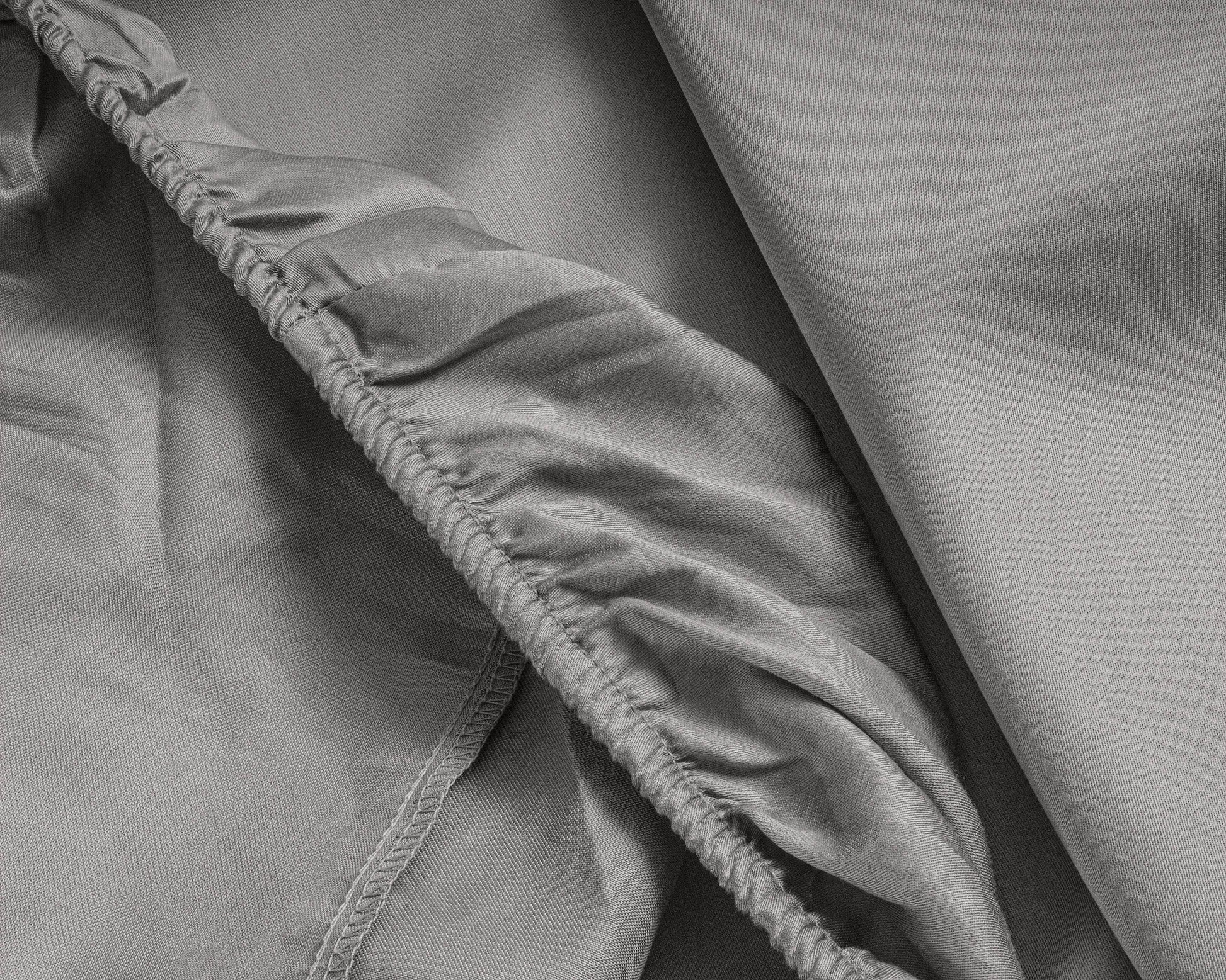 Topper Satin Spannbettlaken Grau 140 x 200 cm - Palo24