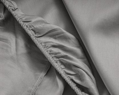 Topper Satin Spannbettlaken Grau 160 x 200 cm - Palo24