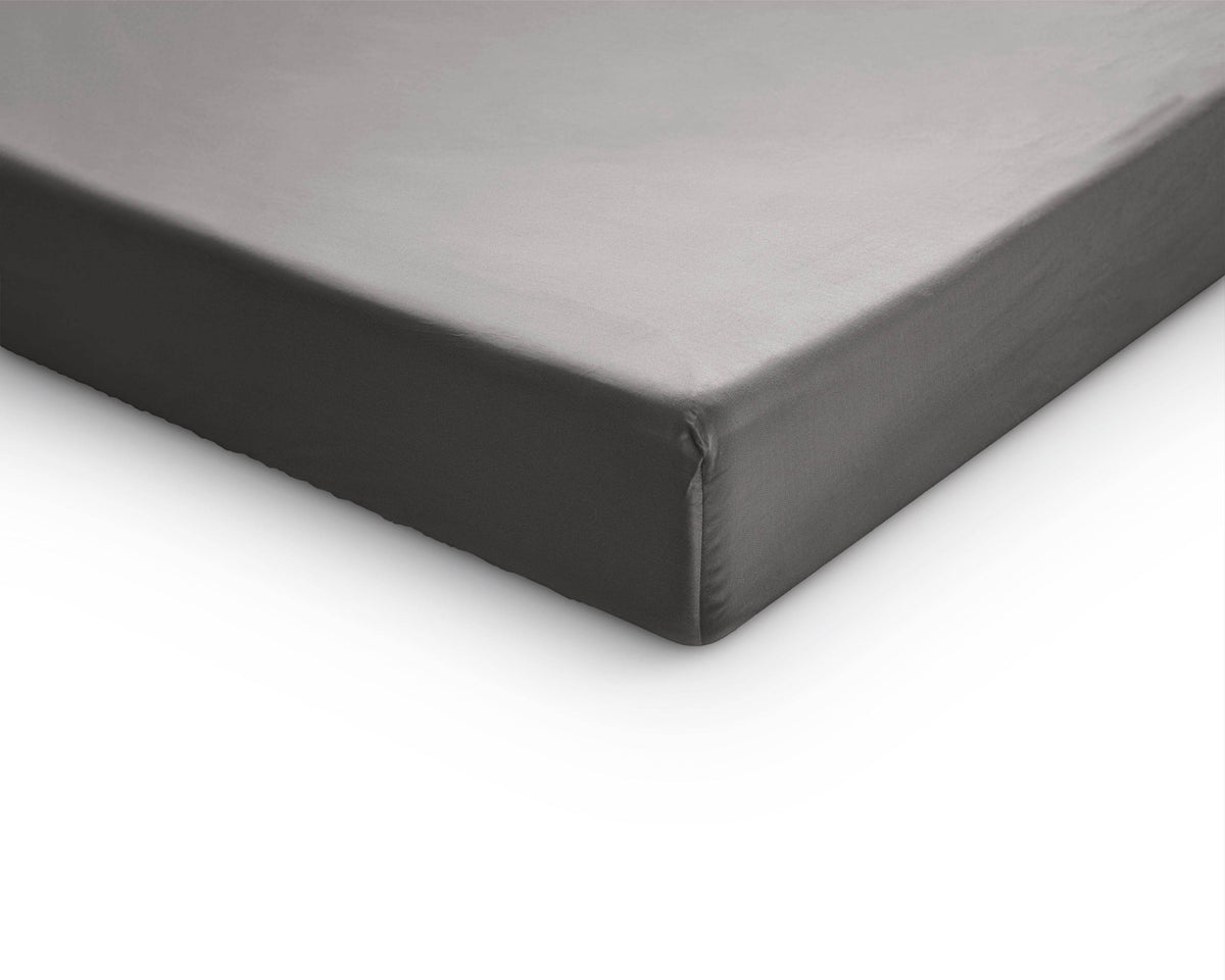 Topper Satin Spannbettlaken Grau 180 x 220 cm - Palo24