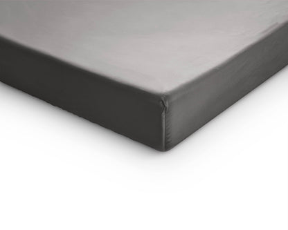 Topper Satin Spannbettlaken Grau 180 x 220 cm - Palo24